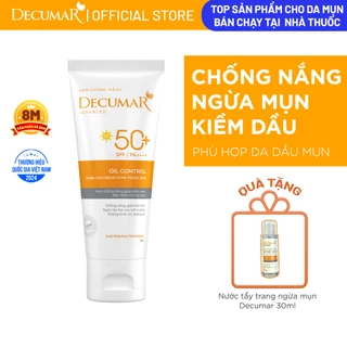 Kem Chống Nắng Kiềm Dầu Cho Da Mụn Decumar Advanced 50g Thẩm Thấu Nhanh, Không Bết Rít, SPF 50+, PA++++ - DAV02