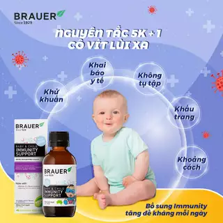 Siro tăng sức đề kháng Brauer Baby & Child Immunity Support 100ml cho trẻ từ 1-12 tuổi