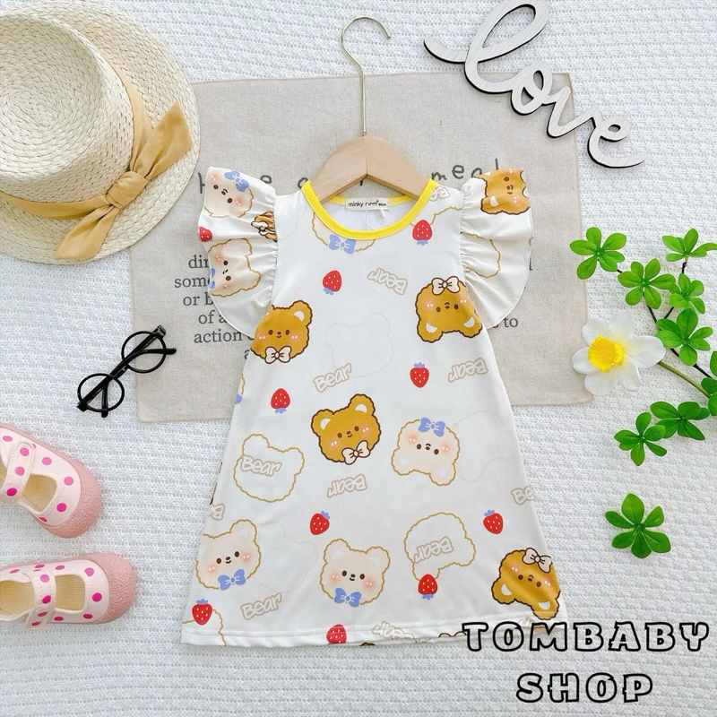 Đ3D (9-26kg) ĐẦM THUN LẠNH 3D CHO BÉ GÁI