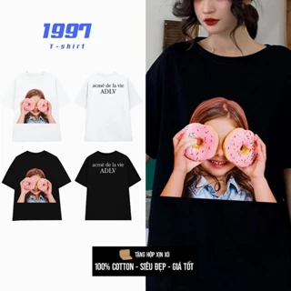 Áo thun ADLV vải dày đứng form áo phông em bé cầm donut nhí nhảnh áo local brand chính hãng ADLV018