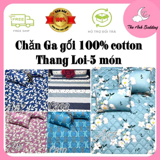 LINk 2 BỘ CHĂN GA GỐI COTTON 100% IN LOGO CHÍNH HÃNG-5 MÓN CÓ CHĂN