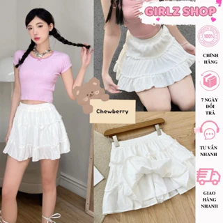 Chân váy kiểu bèo 2 tầng GirlZ Shop dáng xòe phong cách dễ thương xinh xắn, Chân váy nữ lưng chun (có quần trong) -A12-