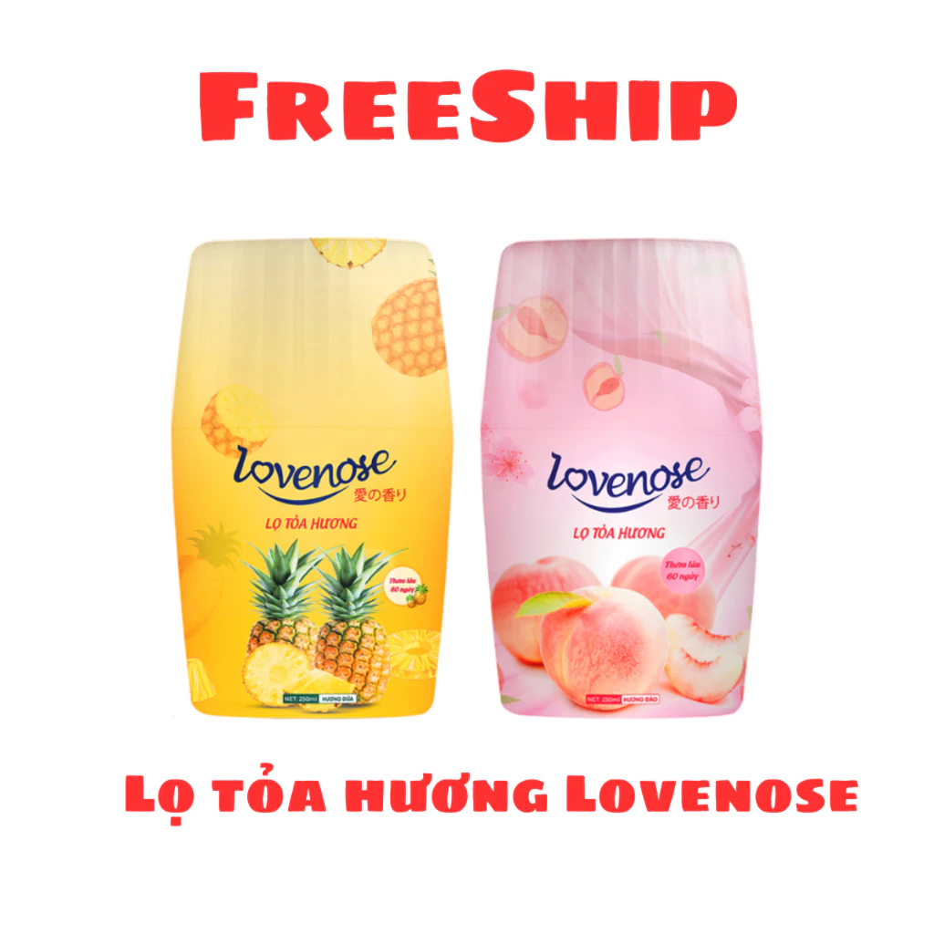 Lọ tỏa hương thơm phòng LOVENOSE dung tích 250 ml dạng nước, lọ tỏa hương khử mùi thơm lâu 60 ngày hương đào nho dứa