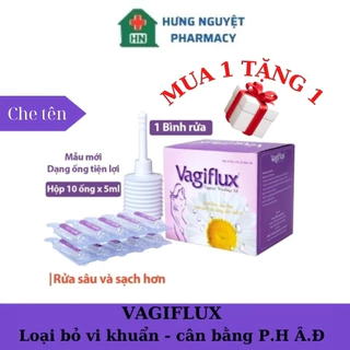 [Che Tên] Bình rửa âm đạo Vagiflux 1 bình xịt và 10 ống dung dịch rửa phụ khoa sâu giúp vệ sinh giảm ngứa cho CB