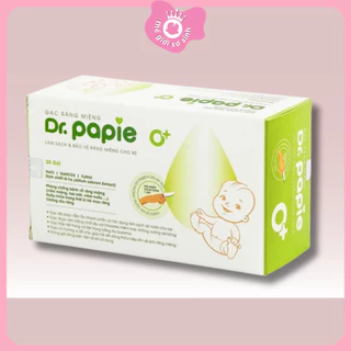 Gạc rơ lưỡi Dr Papie  Hộp 30 túi Cho Bé