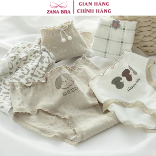 Quần Lót Nữ Viền Ren Lượn Sóng, Quần Lót Cotton Với Đáy May 2 Lớp ZANABRA L339