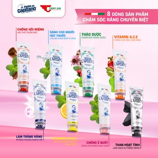 Kem Đánh Răng Capitano Toothpaste- 8 Hương Vị Kem Đánh Răng Trắng Răng Ngừa Sâu Răng Giảm Ê Buốt 75g