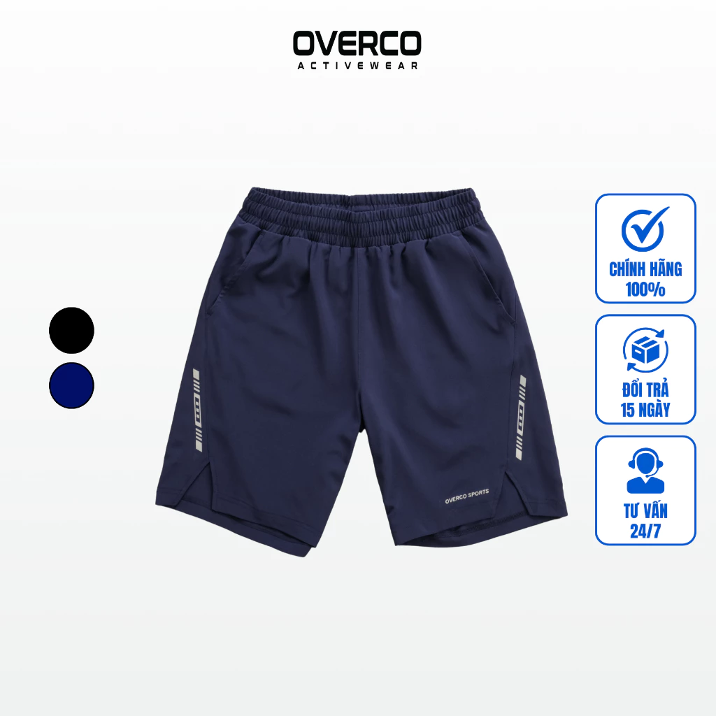 Quần Short Thể Thao Nam Chạy Bộ Tập Gym Vải Dù Thoáng Mát 02 - OVERCO - OVQ008