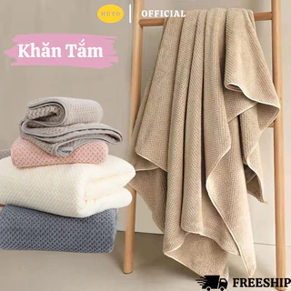 Khăn tắm san hô Hàn Quốc loại 1 cỡ lớn 70x140cm, siêu mềm mịn thấm hút nước tốt