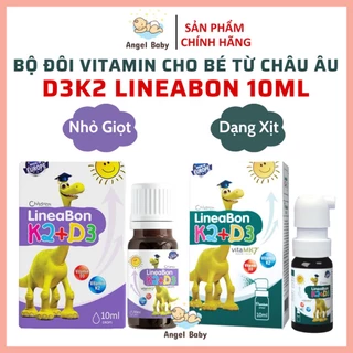 [TẶNG KÈM LY] Vitamin D3k2 LineaBon chính hãng, dạng nhỏ giọt và chai xịt tiện lợi, tăng hấp thu canxi giúp bé cao khoẻ