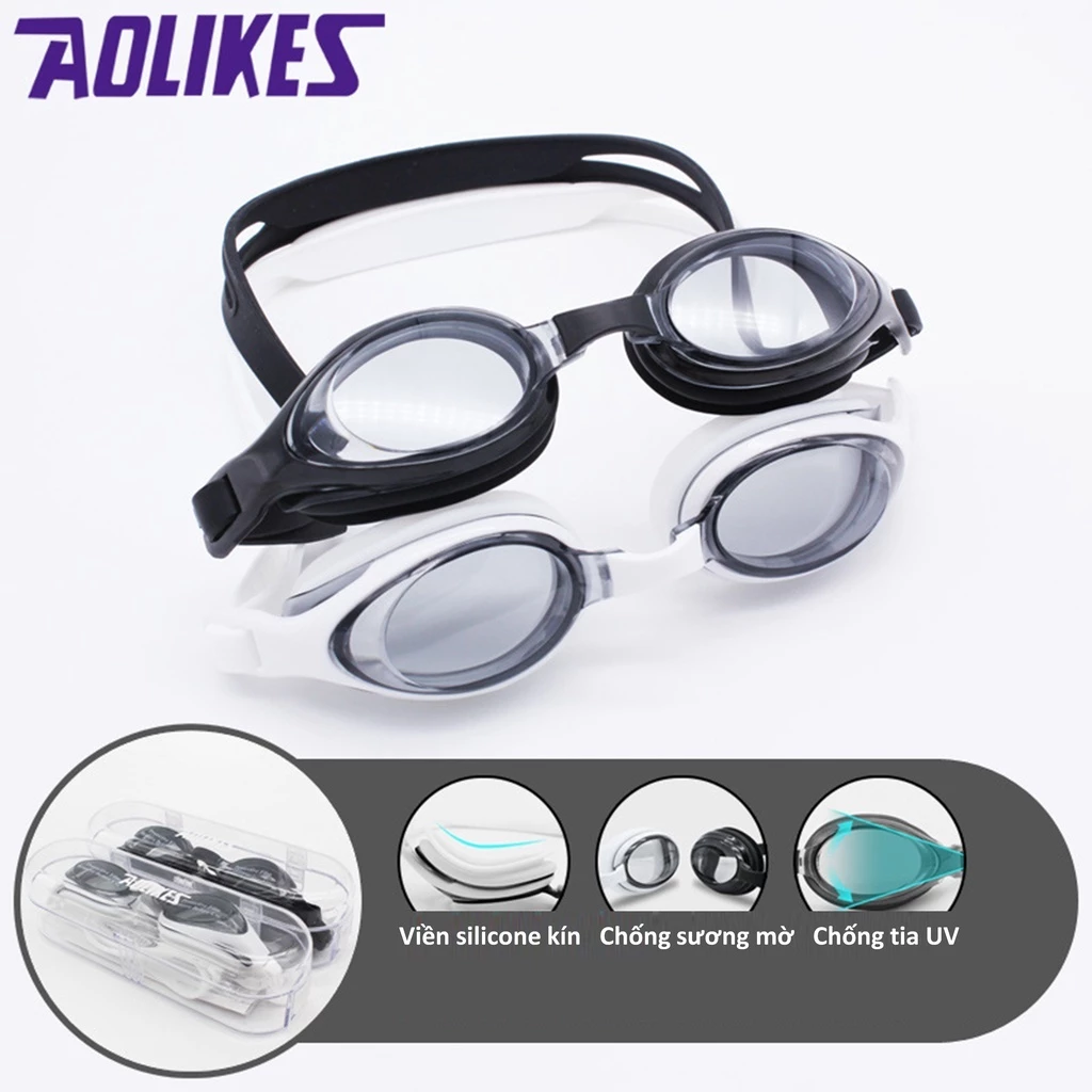 Kính bơi chính hãng Aolikes 5005 kính bơi người lớn cao cấp chống mờ chống uv