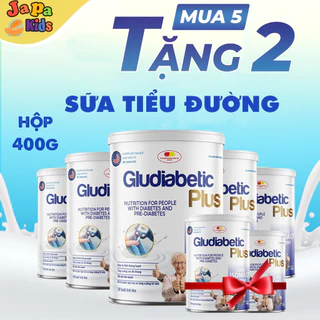 [Mua 5 tặng 2] Sữa bột cho người Tiểu Đường Gludiabetic Plus Chính Hãng Japa Kids 400g