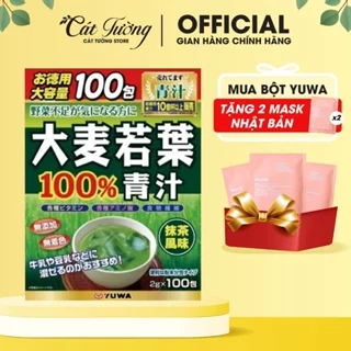 Bột Lúa Mạch Yuwa Nhật Bản , Chiết Xuất Lúa Non Grass Barley, Cung Cấp Vitamin Khoáng Chất Tốt ( Hộp 100 Gói )