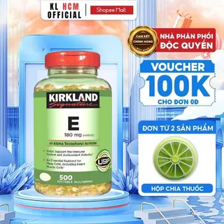 Vitamin E hỗ trợ làm đẹp da 400 IU 500 viên Kirkland Signature giúp làn da mịn màng, tươi trẻ, hạn chế nếp nhăn