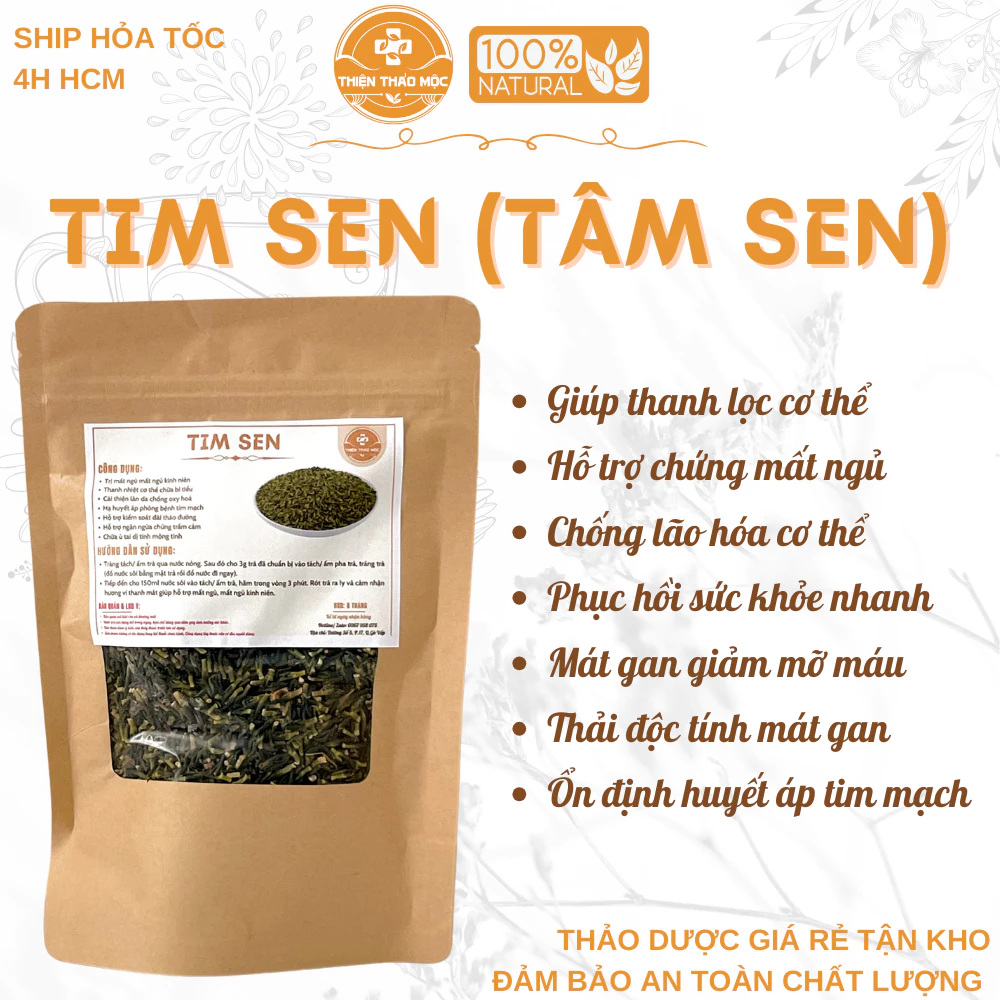 100g, 200g Tim Sen (Hàng Mới, Khô, Sạch) - Hỗ Trợ Mất Ngủ, An Thần, Thanh Tâm, Điều Hòa Nhịp Tim