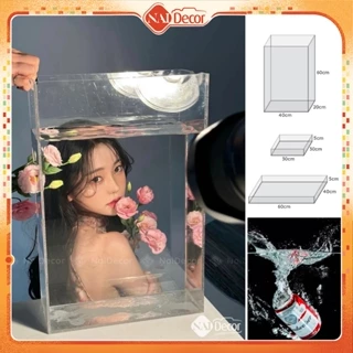 [Nhiều Size] Khay Nhựa Acrylic , Khay Mica Trong Suốt Dày 5mm Dùng Đựng Nước Chụp Ảnh Chân Dung, Sản Phẩm Nai Decor