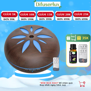 Máy xông tinh dầu hình cánh hoa 550ml khuếch tán phun sông tinh dầu kèm điều khiển - DIFFUSER LUX