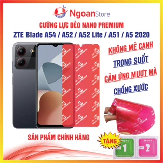 Cường lực dẻo ZTE Blade A54 / A52 / A52 Lite / A51 / A5 2020 phủ nano chống xước vỡ bảo vệ màn hình - Ngoan Store