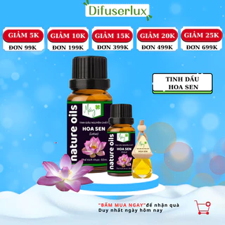 Tinh dầu Hoa Sen nguyên chất 10ml - 50ml, tinh dầu thiên nhiên Mây giúp thơm phòng, thư giãn