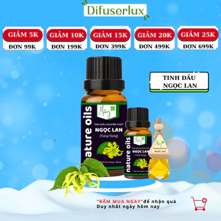 Lọ tinh dầu nguyên chất Ngọc Lan 10ml - 50ml tinh dầu thiên nhiên thơm phòng massage đuổi muỗi - DIFFUSER LUX