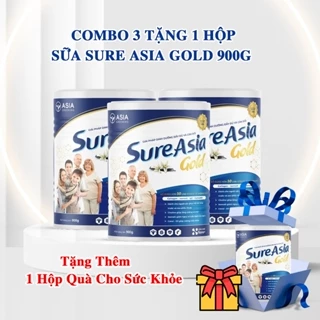 Combo 3 Tặng 1 Hộp Sữa Bột Sure Asia Gold 900g. Tặng Kèm 1 Hộp Quà Sức Khỏe