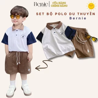 Set bộ quần áo polo cho bé trai áo thun cotton quần kaki du thuyền 1 đến 7 tuổi BERNIE 0424B04