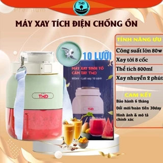 Máy say sinh tố TMD (Kèm nắp bình, ống hút và dây đeo) - Công suất 80w xay khoẻ, bình to 800ml