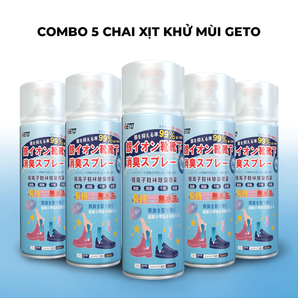COMBO 2 -5 Chai Xịt Khử Mùi Giày Dép NaNo Bạc. Xịt Khử Mùi Hôi Chân -VH899