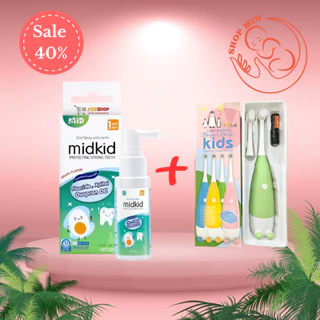 (TẶNG Bàn Chải Điện) Xịt Chống Sâu Răng Midkid,Giúp Làm Sạch,Bảo Vệ Men Răng,Ngăn Ngừa Ố Vàng,NUỐT ĐƯỢC cho bé từ 1 Tuổi