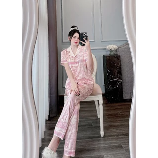 Bộ lụa Sam Pijama Luxury tay ngắn quần dài, lịch sự và sang trọng