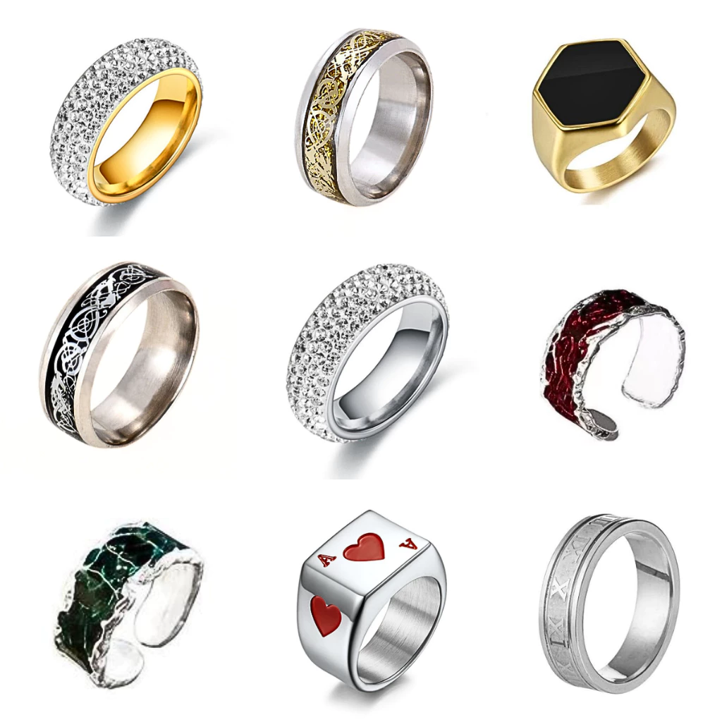 Nhẫn nam titan không gỉ thiết kế phong cách âu mỹ thời trang không phai Kuu Clothes dễ dàng phối đồ - Nhẫn Tổng Hợp