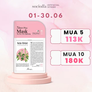 [MUA 5 GIẢM 50%] [HSD Trước T12/2024] Mặt Nạ Kiềm Dầu & Ngừa Viêm Tràm Trà ARIUL 7 Days Plus Mask Tea Tree 20 gr