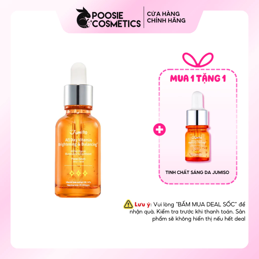 [Bill Hàn] Tinh Chất Sáng Da, Mờ Thâm Jumiso All Day Vitamin Brightening & Balancing Facial Serum 30ml