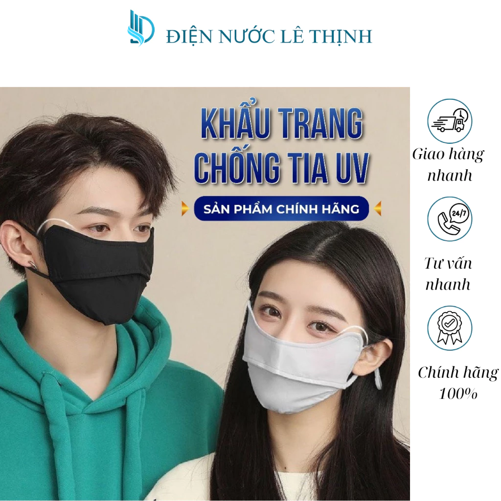 Khẩu trang chống tia UV chống nắng chính hãng ENAIDE UPF 50+ toàn mặt cho nam và nữ chất vải thun lạnh mềm mịn