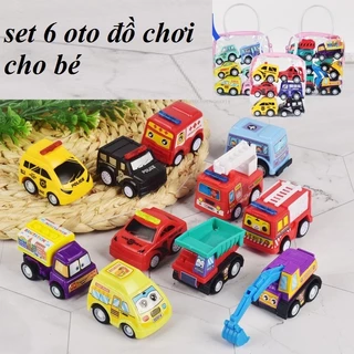 Set 6 xe ô tô chạy đà cho bé yêu, cực bắt mắt vui nhộn, đồ chơi thông minh, xe đồ chơi