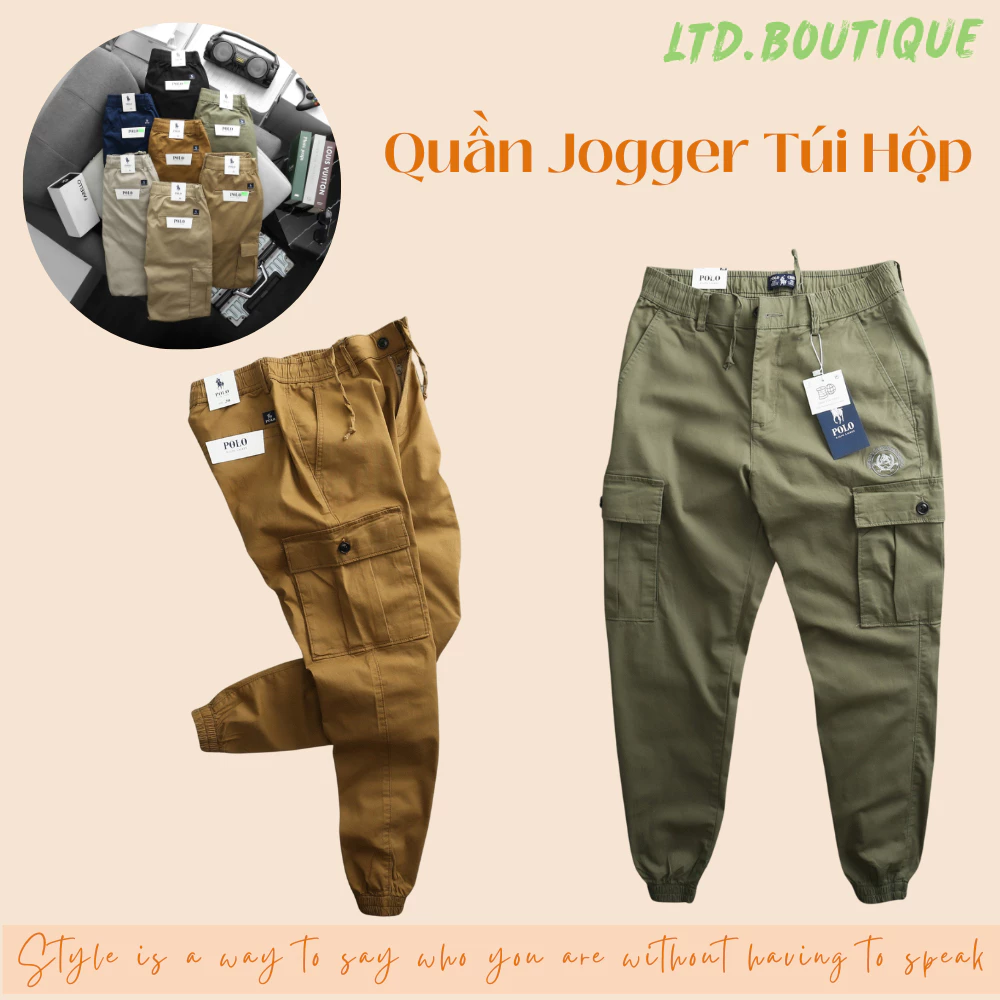 QUẦN DÀI JOGGER NAM TÚI HỘP, VẢI KAKI CO GIÃN NHẸ MỀM MỊN - LTD.BOUTIQUE - ỐNG QUẦN CÓ DÂY KÉO HOẶC KO KHÓA KÉO