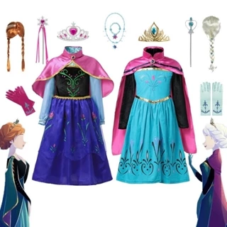 [2 MẪU] Váy công chúa Anna cho bé Đầm Elsa Halloween cho bé gái