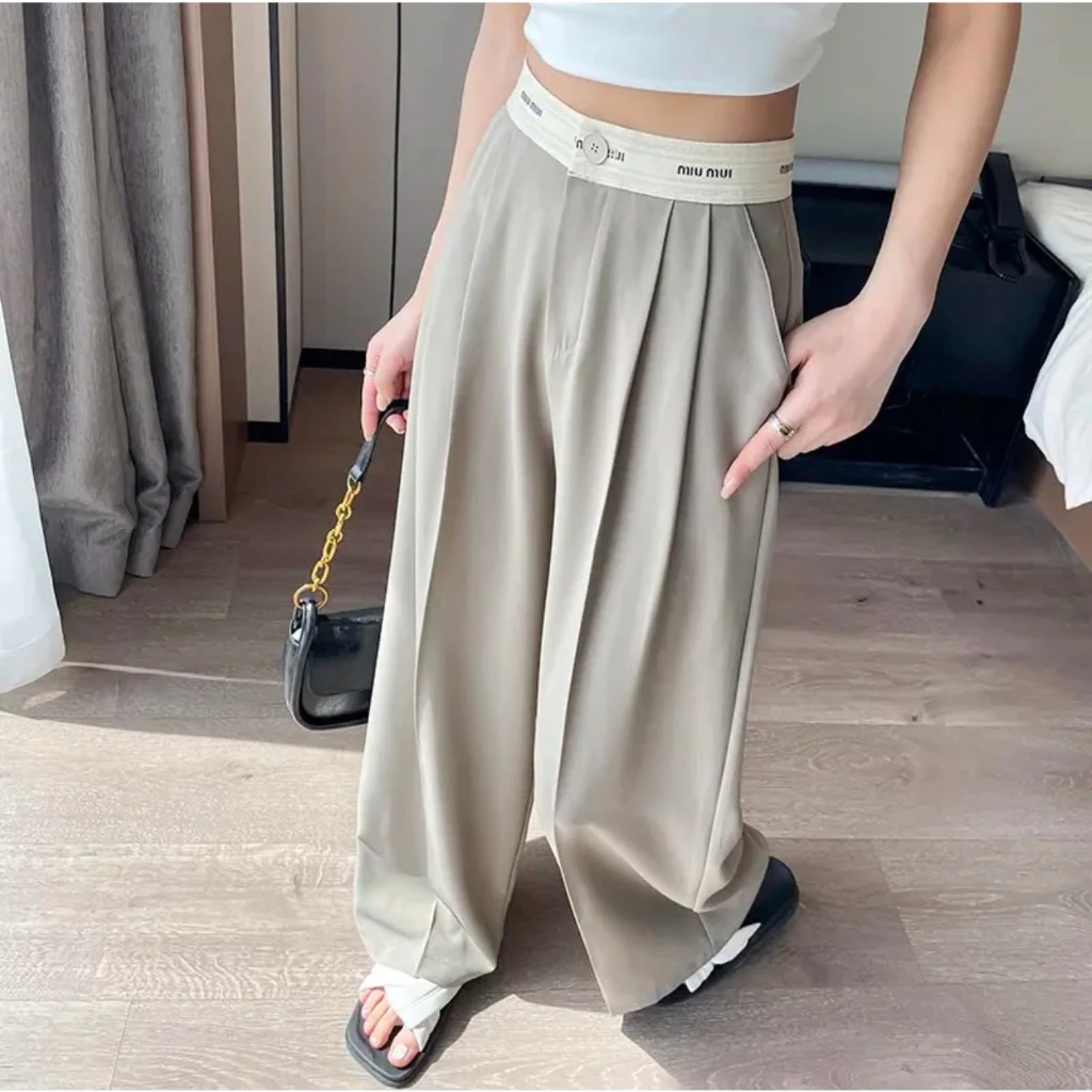 Quần ống rộng cạp chữ Miu. Chất golt nhật cao cấp. đủ màu (miu 5)
