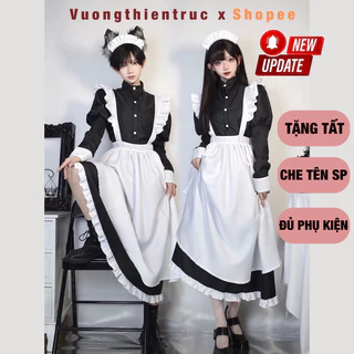 Maid dài cosplay dành cho nam nữ TẶNG TẤT