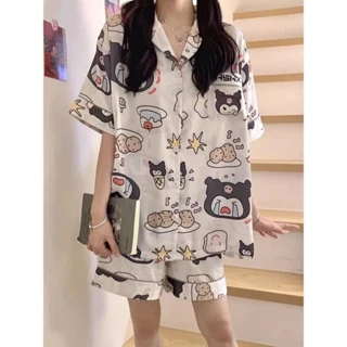 Bộ đồ ngủ pijama mặc cho nữ cộc đùi thường