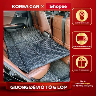 Giường đệm 7D ghế sau ô tô bằng da cao cấp, nệm ghế sau xe hơi bằng da gấp gon thông minh Korea K01