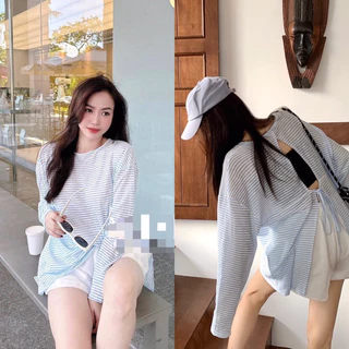 ☘️ SET BỘ ÁO SỌC NGANG BUỘC LƯNG SAU MIX SHORT 🌺