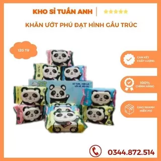 Khăn ướt phú đạt 120 tờ hình gấu dễ thương,dịu mát và an toàn cho bé