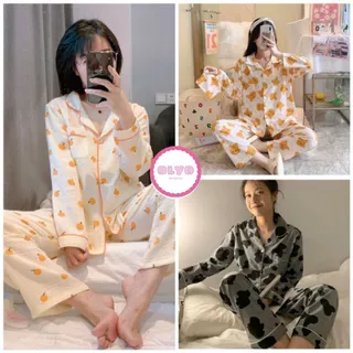 Bộ pijama DAI TAY nhiều họa tiết - Set đồ bộ mặc nhà dễ thương