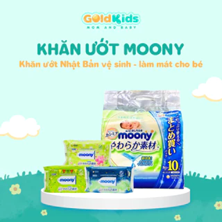 Khăn ướt Moony Nhật Bản mềm mại, không mùi, an toàn cho bé có làn da nhạy cảm