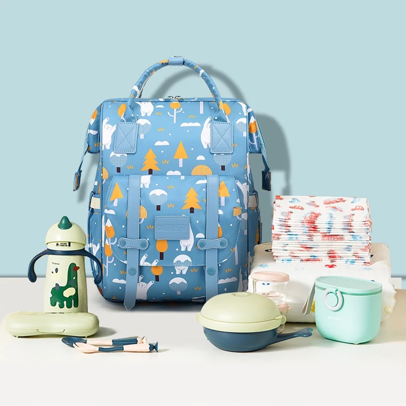 Balo bỉm sữa giữ nhiệt bình sữa Care Free Fox / Lovtis Mommy Bag nhiều ngăn chống thấm đựng đồ cho mẹ bé