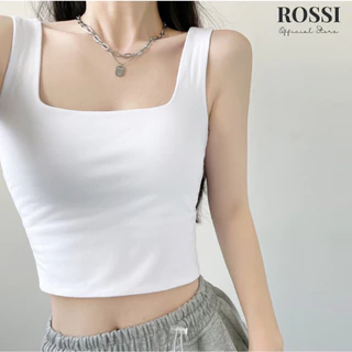 Áo ba lỗ Áo sát nách croptop nữ ôm body Rossi 100% cotton cao cấp,  chất borip 5 màu trẻ trung T226