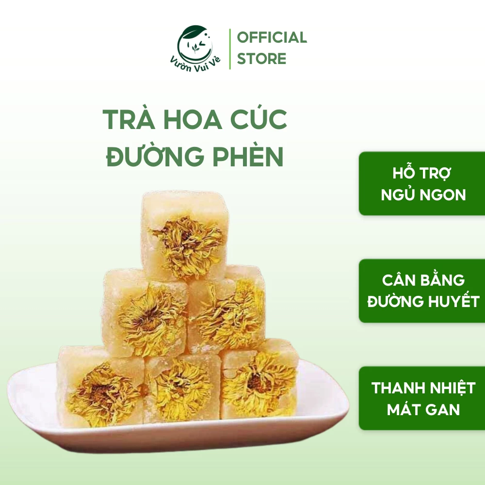 Trà Hoa Cúc Đường Phèn Mật Ong Vườn Vui Vẻ Thanh Nhiệt Giải Độc Cải Thiện Giấc Ngủ