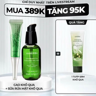 COMBO CAO KHỔ QUA & SỬA RỬA MẶT soHERBs- Hỗ trợ giảm mụn sạch da , kìm dầu