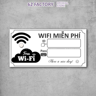 Decal Dán Biển Báo Wifi chống nước dán trang trí tường, dán quán trà sữa, cà phê, quán ăn BIEN-3-WIFI